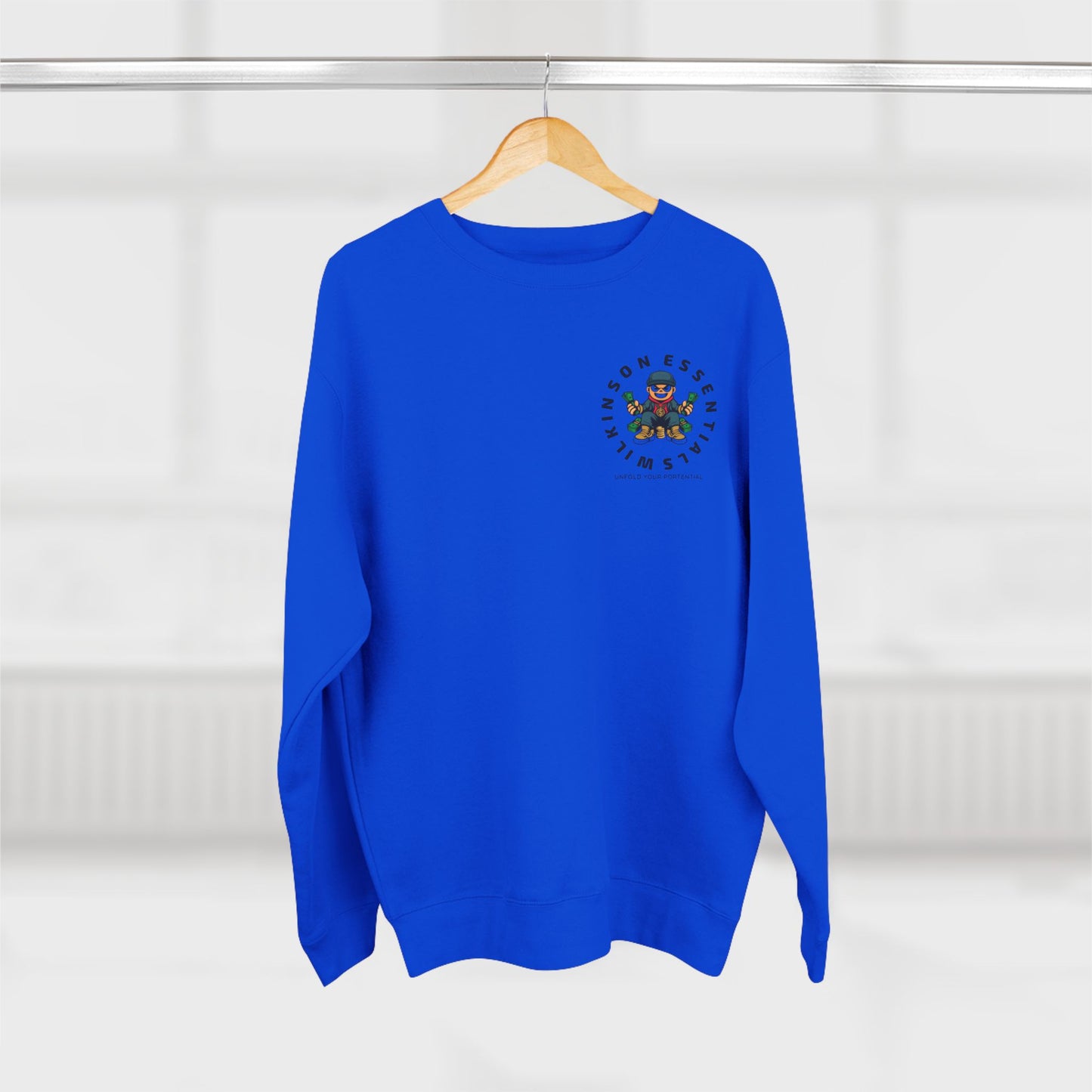 Royal Blue Crewneck Sweatshirt - Unfold Your Potential Graphic